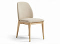 Fabric dining chair with wood legs in beige 45 x 40 x 85cm