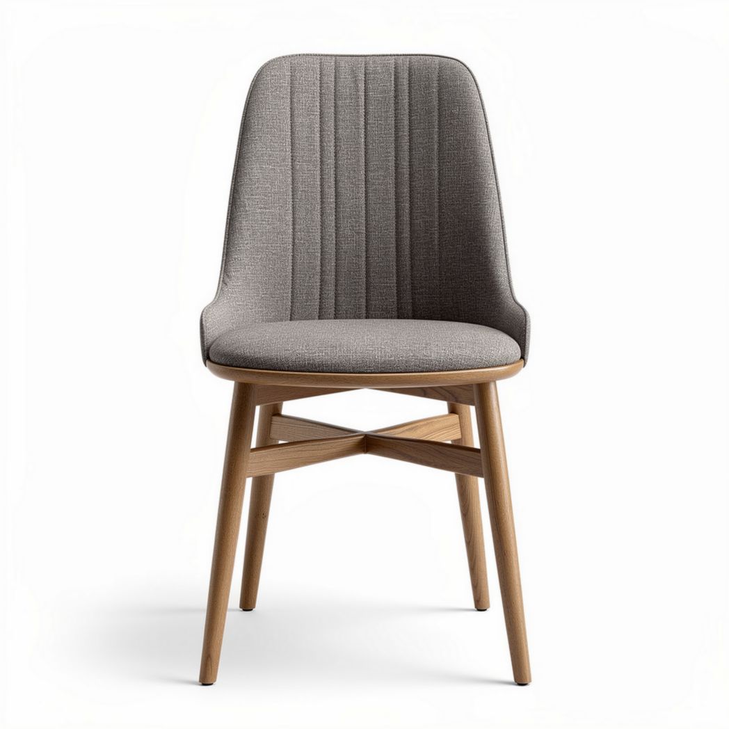 Fabric dining chair with wooden legs and ergonomic design 45 x 45 x 85cm