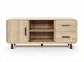 Wooden tv stand with two drawers and open shelf 120 x 40 x 50cm