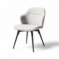 Fabric dining chair with armrests in light gray 45 x 50 x 80cm