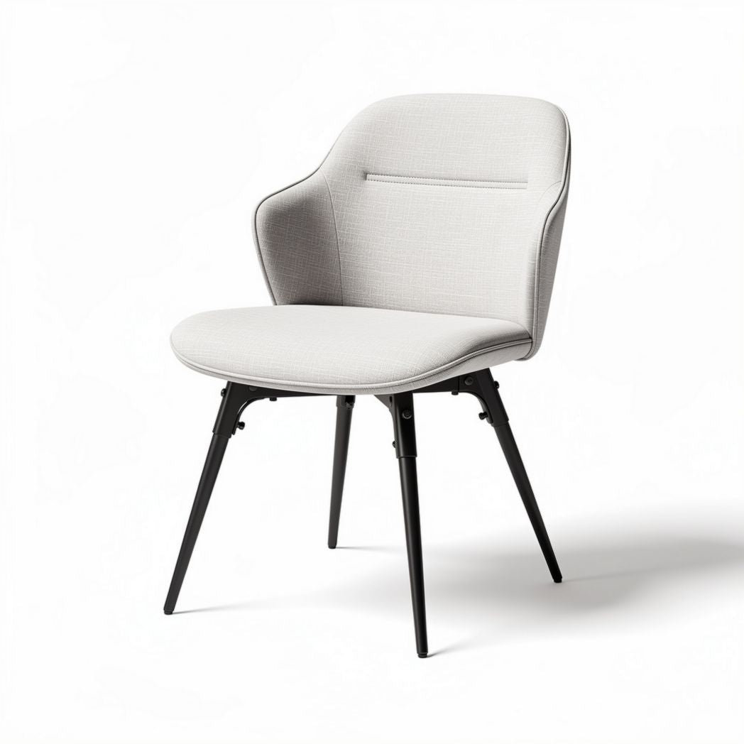 Fabric dining chair with armrests in light gray 45 x 50 x 80cm
