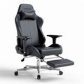 Gaming chair with adjustable footrest ergonomic design black color 60 x 70 x 120cm