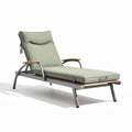 Outdoor reclining lounge chair with cushion and aluminum frame in green 200 x 70 x 30cm